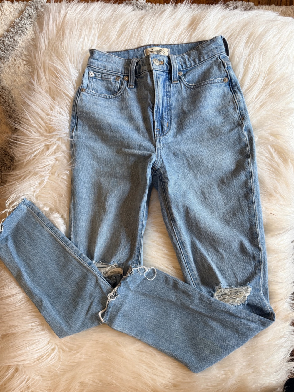 Madewell Light Blue Distressed Boyfriend Jeans